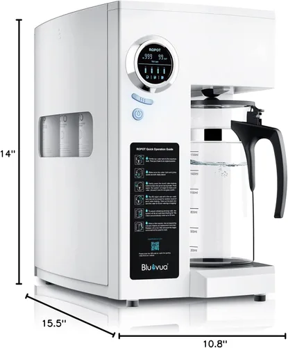 Vista 7 de Bluevua RO100ROPOT - Filtro de agua para encimera con sistema de ósmosis inversa, purificación de 4 etapas, filtración de ósmosis inversa, 2:1 puro