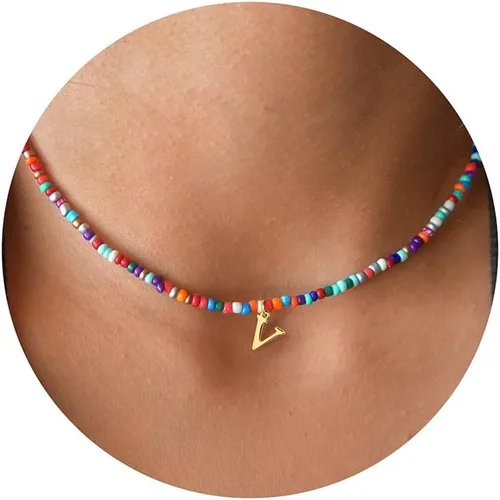 Vista 37 de Yoosteel Regalos de San Valentín para niños, adolescentes y niñas, collares con iniciales de cuentas coloridas para mujeres y niños, joyería