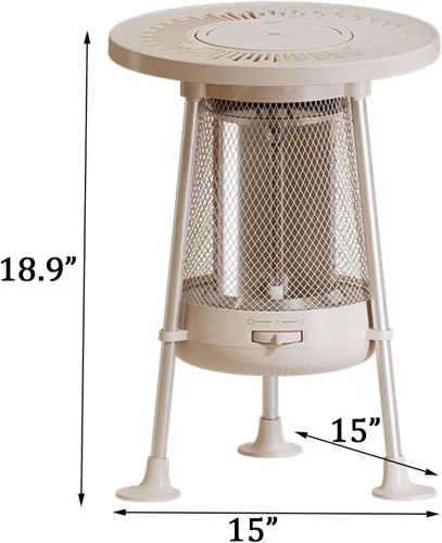 Vista 2 de Electric Fireplace Stove Heater, Freestanding Propane Fire Pit Table with Insulation Design, 2-Speed Adjustment and Removable Tabletop for