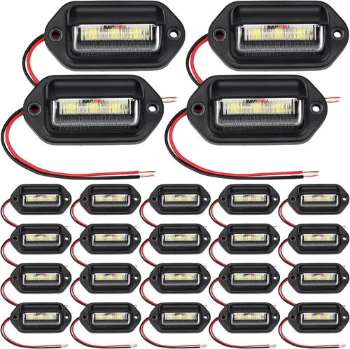 Vista 8 de Mudder Paquete de 8 luces LED de matrícula de 12 V, 6 LED, impermeables, luces traseras para camión, SUV, remolque, RV, camiones y barcos