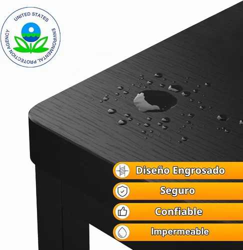 Vista 8 de Taburetes para adultos y niños, taburetes resistentes de madera para camas altas, taburete antideslizante de 2 escalones junto a la cama con Negro