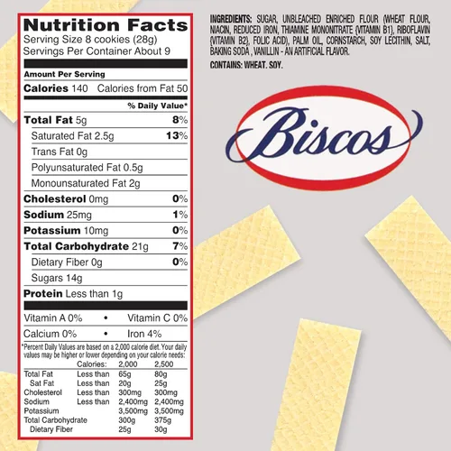 Vista 2 de Biscos Obleas de azúcar rellenas de crema, 8.5 oz
