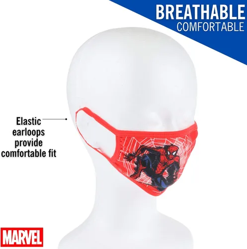 Vista 4 de Concept One Marvel Spiderman - Máscara facial de tela licencia oficial lavable para niños