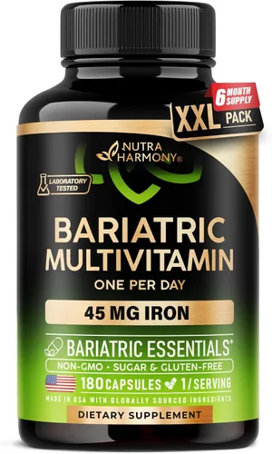 Vista 12 de Multivitamínico bariátrico - Suplementos de hierro de 45 mg - Fabricado en EE. UU. - para mujeres y hombres - Todo en uno, 21 vitaminas esenciales