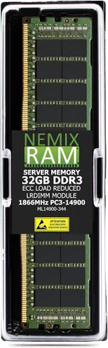 Vista 6 de NEMIX RAM 128 GB (4 x 32 GB) DDR3 1866 MHz PC3-14900 4Rx4 1.5V 240-PIN ECC LRDIMM Kit de memoria de servidor reducida de carga