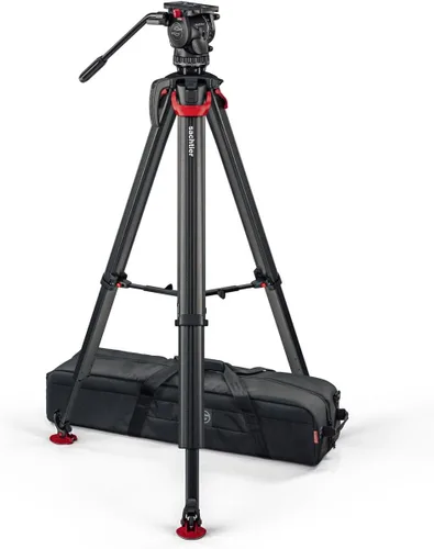 Vista 9 de Sachtler aktiv8T Touch & Go Sistema de cabezal fluido con trípode flowtech75 y esparcidor de nivel medio