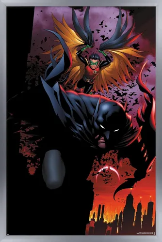 Vista 11 de Trends International DC Comics Batman - Póster de pared de ataque de Batman y Robin, 22.4 pulgadas de largo x 14.7 pulgadas, versión enmarcada