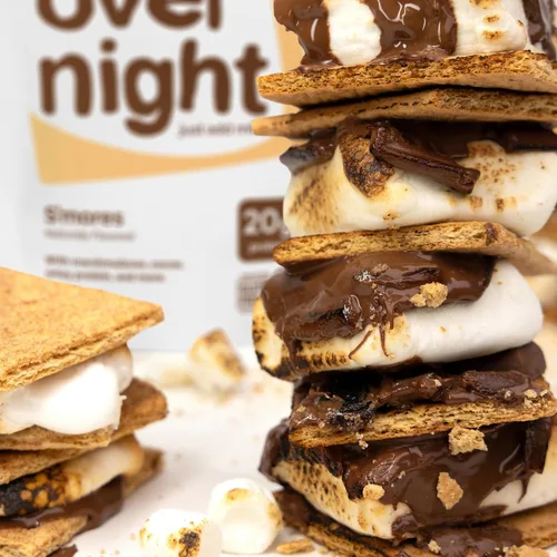 Vista 5 de Oats Overnight - S'mores - Batido de desayuno alto en proteínas y bajo en azúcar, sin gluten, alto en fibra, avena sin OMG (2.7 onzas por comida)