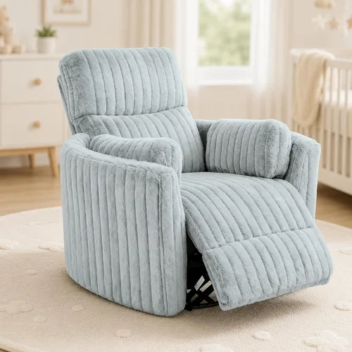 Vista 12 de Sillón reclinable eléctrico con 2 almohadas, color gris oscuro