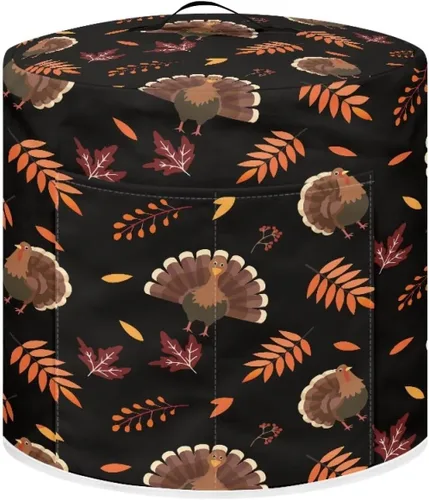 Vista 11 de Gomyblomy Funda para freidora de aire para árbol de Navidad, protector lavable para olla de arroz con asa y bolsillo, elegante y duradera, cubierta