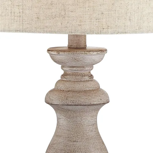 Vista 3 de Regency Hill Patsy Country Cottage - Juego de 2 lámparas de mesa tradicionales de 26.5 pulgadas de alto, tela lavada beige, pantalla cónica