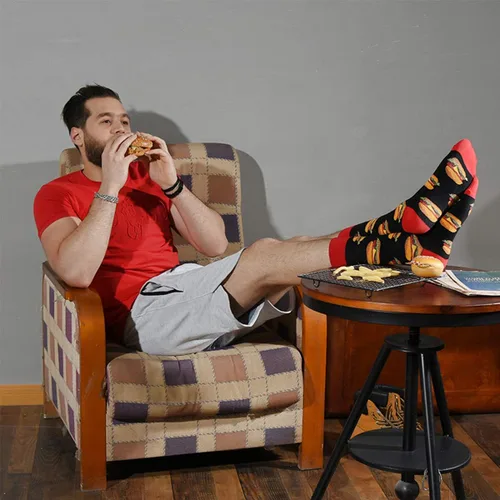 Vista 2 de HSELL - Calcetines de algodón para hombre, de vestir, con diseños divertidos y alocados