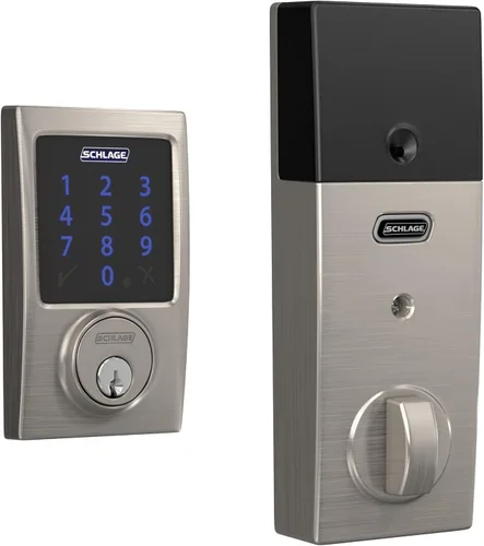 Vista 13 de Schlage Connect BE469ZP CEN 716 - Cerradura de seguridad inteligente con alarma incorporada, moldura Century en bronce envejecido