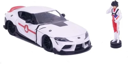 Vista 2 de Robotech 1:24 2020 Toyota Supra - Coche fundido a presión y figura de Rick Hunter de 2.75 pulgadas, juguetes para niños y adultos