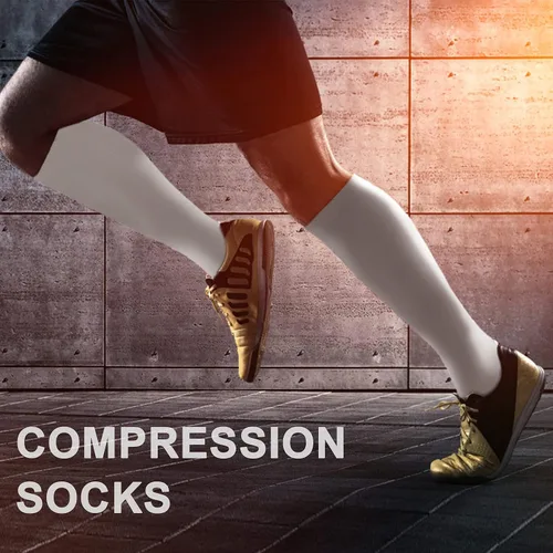 Vista 6 de Calcetines de compresión para mujeres y hombres, calcetines largos atléticos hasta la rodilla de 15 a 20 mmhg, lo mejor para correr atlética, 3 pares