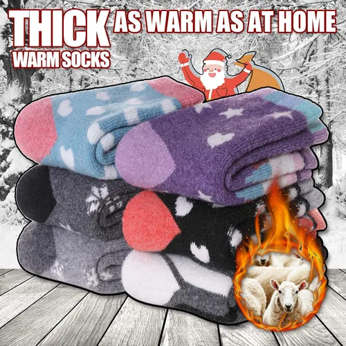 Vista 5 de Kids Wool Hiking Socks for Girls Boys Toddlers Thick Winter Warm Thermal Boot Socks