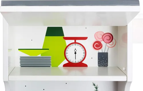 Vista 3 de Small Foot Wooden Toys - Cocina de juego para niños con rango, horno, fregadero de cocina y accesorios diseñados para niños a partir de 3 años