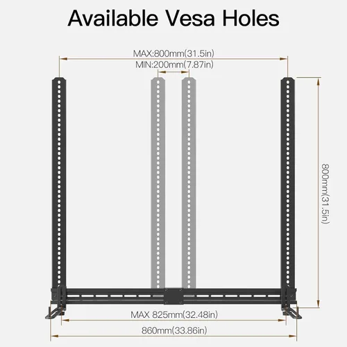 Vista 8 de MOUNTUP Soporte de pared para TV de movimiento completo y soporte universal para barra de sonido MU9122-A Bundle