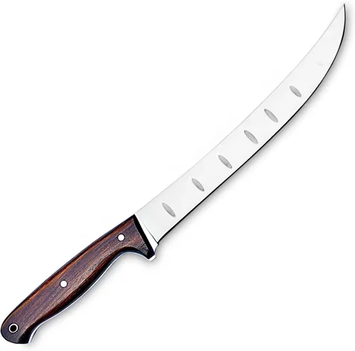 Vista 3 de Cuchillo de carnicero hecho a mano de 15.5 pulgadas con mango ergonómico de palisandro, ideal para cortar, rebanar, tallar carne.