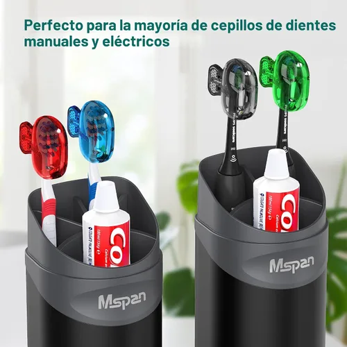 Vista 4 de Mspan Funda Protectora para Cabezal de Cepillo de Dientes: Funda Protectora para Cepillo de Dientes con Clip de Plástico para el Baño, Artículos