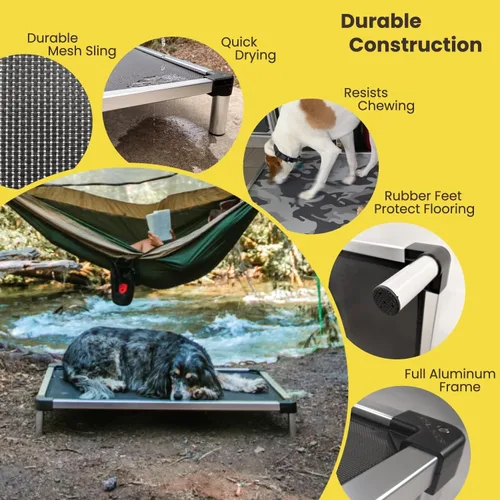 Vista 5 de K9 Ballistics Cama Cot Elevada de Enfriamiento para Exteriores a Prueba de Masticación para Perros Pequeños y Cachorros - Prácticamente