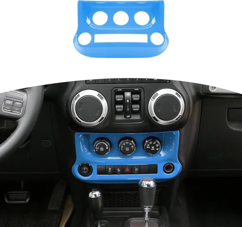Vista 12 de RT-TCZ Para Jeep JK Negro Dash Console A/C Controles Cubierta Trim Panel para Jeep Wrangler JK JKU 2011-2017 ABS Interior Accesorios 1pc