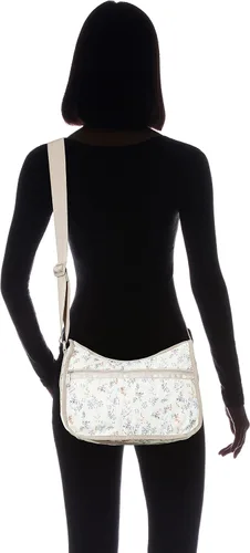 Vista 6 de LeSportsac Cheerful Blooms Classic Hobo Crossbody Bag + bolsa de cosméticos, estilo 7520color E547, románticos y coloridos delicados aerosoles