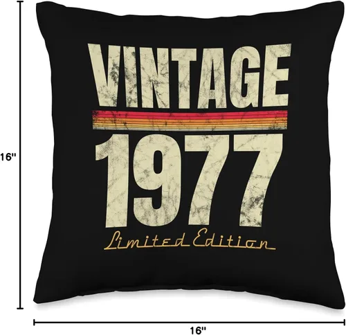 Vista 4 de Retro Est 1977 Limited Edition Born in 1977 Gifts 47th Birthday Vintage 47 Year Old Est 1977 LimitedEdition - Almohada de 16 x 16 pulgadas