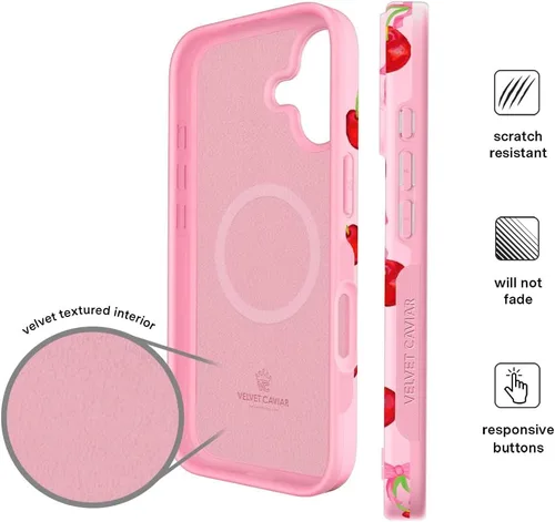 Vista 1017 de VELVET CAVIAR Funda para iPhone 15, compatible con MagSafe, probada contra caídas de 10 pies, fundas protectoras de diseño, leopardo color rosa
