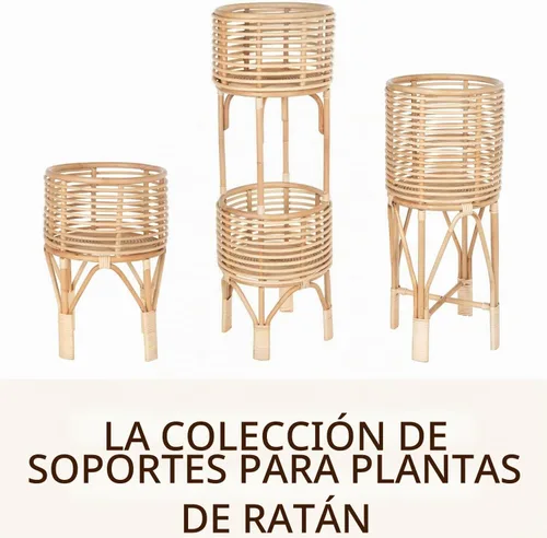 Vista 7 de KOUBOO Soporte para plantas de interior de ratán, pequeño, maceta natural