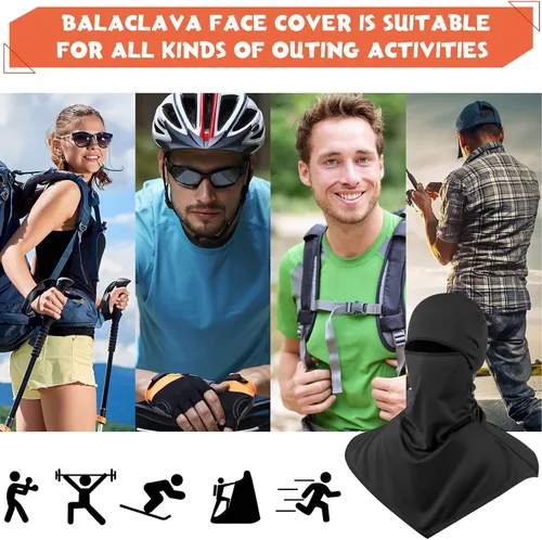 Vista 6 de Syhood 6 Pieces Balaclava Face Cover Breathable Long Neck Covers Summer Neck Protector for Men Sun Protection
