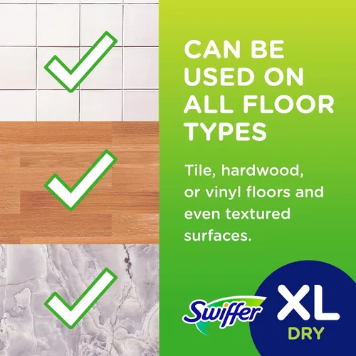 Vista 8 de Swiffer Sweeper - Almohadilla de barrido en seco, repuestos para trapeador de suelo XL, sin perfume, 16 unidades (el embalaje puede variar)