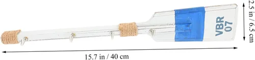 Vista 2 de Gancho de madera para ropa de paleta de 15.7 pulgadas, colgador de pared para chaquetas, sombreros, bufandas, gancho decorativo para pasillo