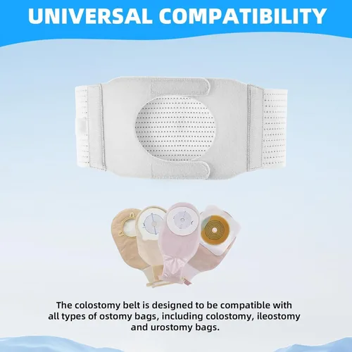 Vista 5 de Cinturón de soporte de ostomía, cinturón de soporte ajustable para estomía, cinturón de hernia para ostomía médica, cinturón universal de ostomía