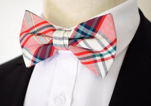 Vista 2 de Carahere Mens Novel Plaid Bow Ties Adjustable Pre Tied Bow Ties For Men Lattice Bow Tie