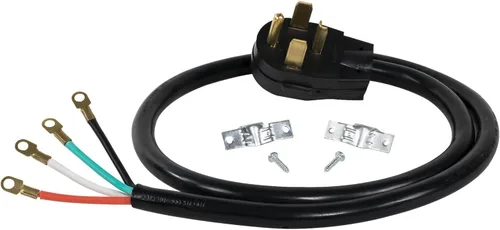 Vista 2 de Certified Appliance Accessories Cable de alimentación para electrodomésticos de 30 amperios, cable para secadora de 4 clavijas, 4 cables codificados