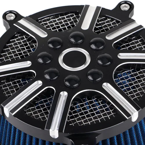Vista 4 de Kit de sistema de filtro de admisión azul para Harley Touring Street Glide Road Glide 2008-2016, Trike 2008-2016, Softail 2016-2017