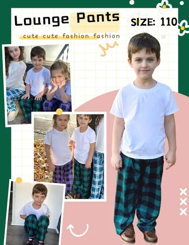 Vista 4 de Ekouaer Pantalones de pijama para niños, paquete de 3 pantalones de dormir suaves con cintura elástica para niños, pantalones de pijama a cuadros