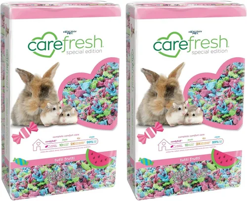 Vista 8 de Carefresh - Ropa de cama para mascotas de papel natural azul 99% libre de polvo para mascotas pequeñas con control de olores, 10 L