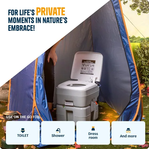Vista 5 de Alpcour Tienda de campaña desplegable portátil – Tienda de privacidad para inodoro portátil, ducha y vestuario para acampar y al aire libre