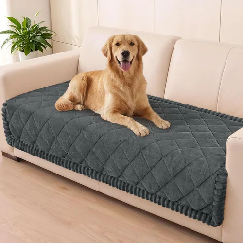 Vista 37 de Smiry Couch Cover for Dogs, Non Slip Washable Pet Sofa Protector for Large Dogs, Cats, Fuzzy Plush Sofa Covers Backrest & Armrest, Against Fur, Dirt