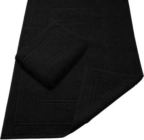 Vista 20 de Avalon Towels Juego de 2 tapetes de baño absorbentes 100% algodón, color beige, tapetes de baño de secado rápido para baños (22 x 34 pulgadas)
