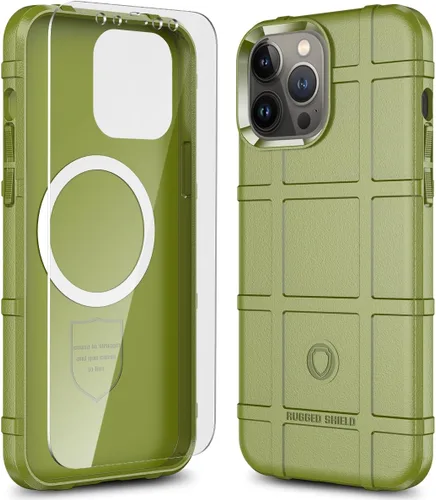 Vista 23 de Funda para iPhone 13, Rugged Shield 8 pies a prueba de caídas TPU Armadura gruesa Funda protectora táctica compatible con iPhone 13 (6.1 pulgadas)