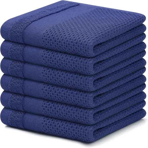 Vista 75 de Homaxy Juego de toallas de cocina y paños de cocina, 12 x 12 y 13 x 28 pulgadas, juego de 8 toallas de cocina 100% algodón, de tejido gofre, súper