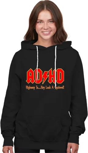 Vista 34 de Go All Out Sudadera con capucha para hombre y mujer con texto en inglés "Highway To Hey Look A Squirrel