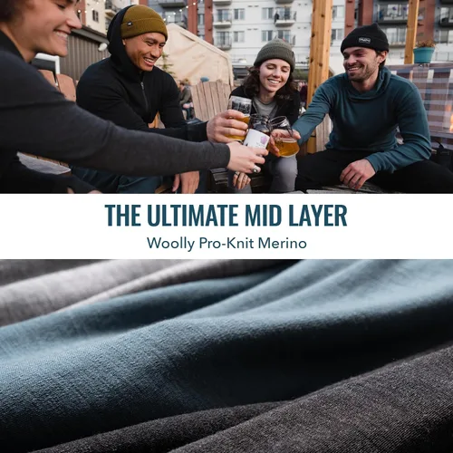 Vista 4 de Sudadera con capucha cómoda y cálida 100% lana merino