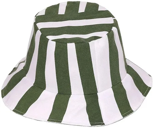 Vista 7 de Sombrero de pescador unisex con rayas verticales, plegable, a la moda, sombrero para el sol, cosplay, anime