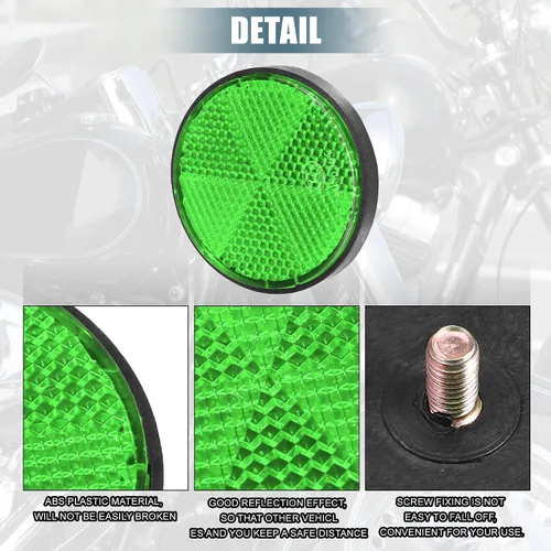 Vista 3 de X AUTOHAUX Reflectores traseros redondos de 8 piezas de tornillos en radios de seguridad, reflectantes, postes de puerta reflectantes, reflectores