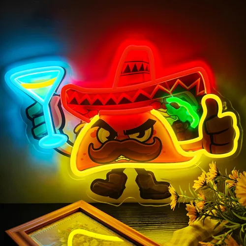 Vista 12 de Señal de Neón de Cócteles Letrero de Vaso de Cóctel Luces LED de Neón para Arte de Pared para Decoración de Bar de Cerveza Luces de Neón Dimmable