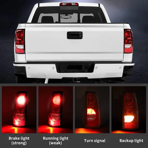 Vista 2 de Ensamble de luz trasera Tektend compatible con Chevy Silverado 1500 2500 3500 de 2003 2004 2005 2006, lámparas de freno traseras